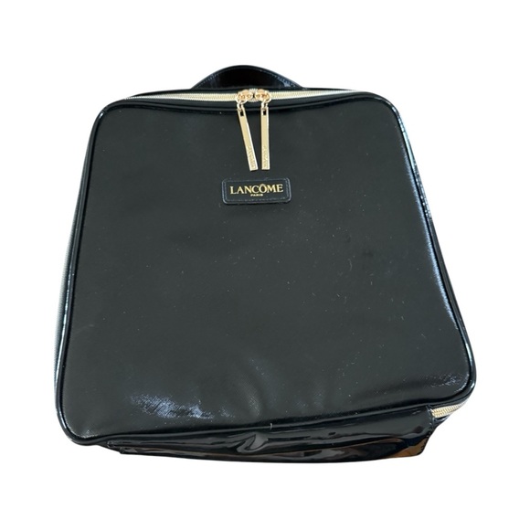 Lancome Black Cosmetic Bag with Gold Zipper and Textured Finish - Picture 7 of 9